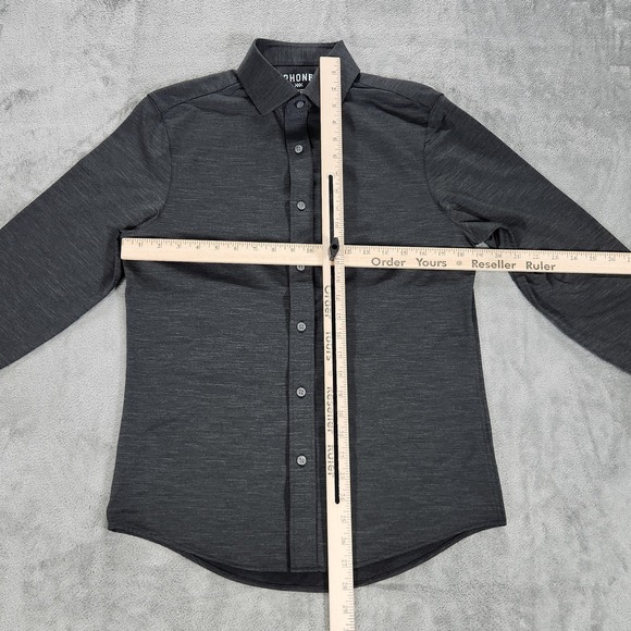 Rhone Shirt Mens Small Gray Commuter Slim Fit Stretch Italian Fabric Dress - Picture 8 of 13